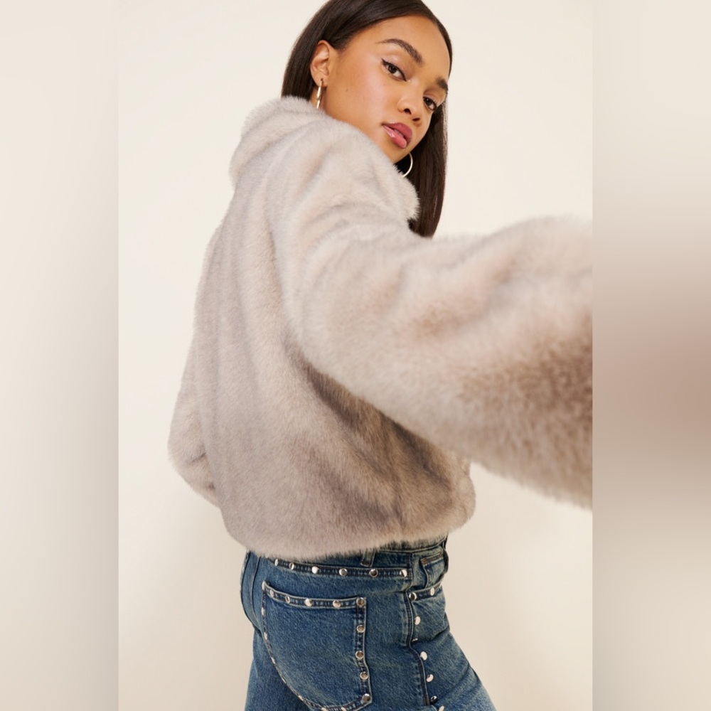 Maeve Cropped Faux-Fur Coat - Picture 5 of 9